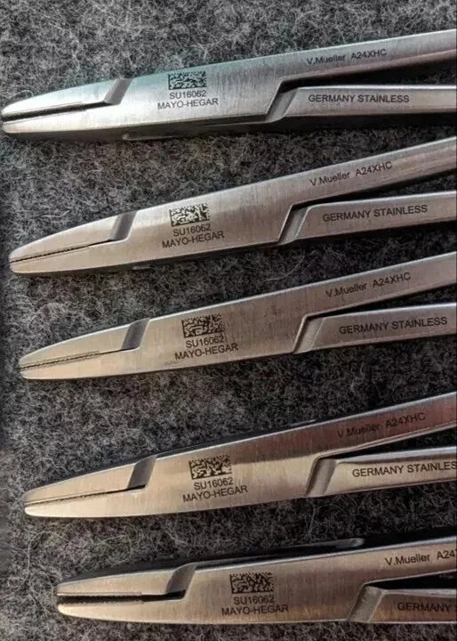 Lote de 5 soportes de aguja V. Mueller SU16062 Mayo-Hegar TC Vital 8" de longitud Foto 2 de 3