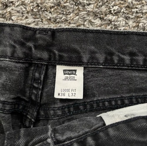 Vintage Levi’s 545 Loose Fit Jeans Black Denim USA Made 2001 Y2K 34 X 30 - Picture 10 of 12
