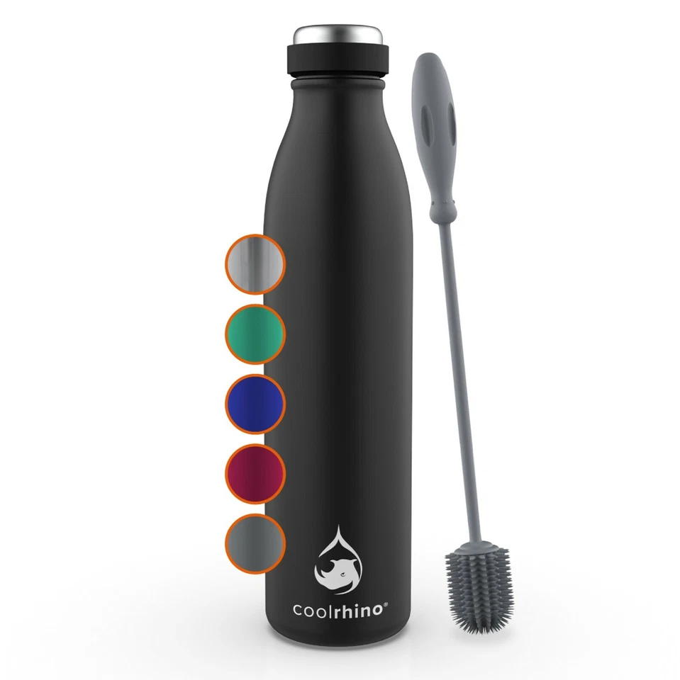 coolrhino Edelstahl Thermosflasche 500ml /1L Trinkflasche BPA frei mit Bürste - Bild 3 von 4