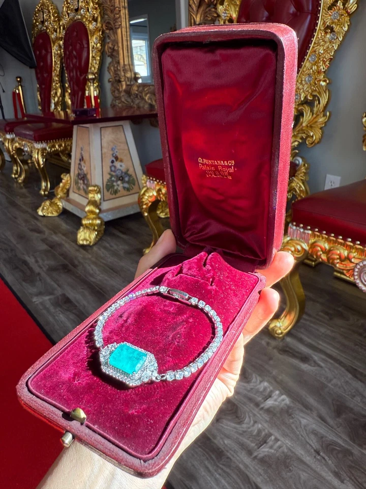 Brazalete Brazalete Brillante Exótico Azul Esmeralda, Impresionante Pieza Hipnotizante Foto 4 de 4