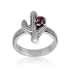 Natural Pink Tourmaline Cactus Ring 925 Silver Desert Jewelry For Women Gift
