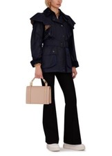 Chloé Barbour Women's Navy Blue Waxed Canvas Jacket Size 10 Uk/ 6 Us Chloe