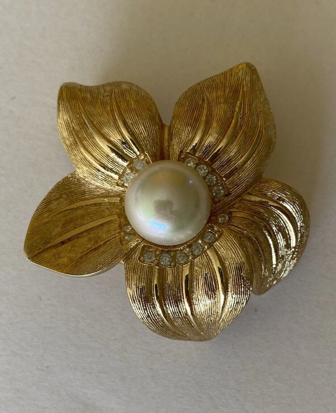 CHRISTIAN DIOR Costume Bijoux Broche Fleur avec Grande 