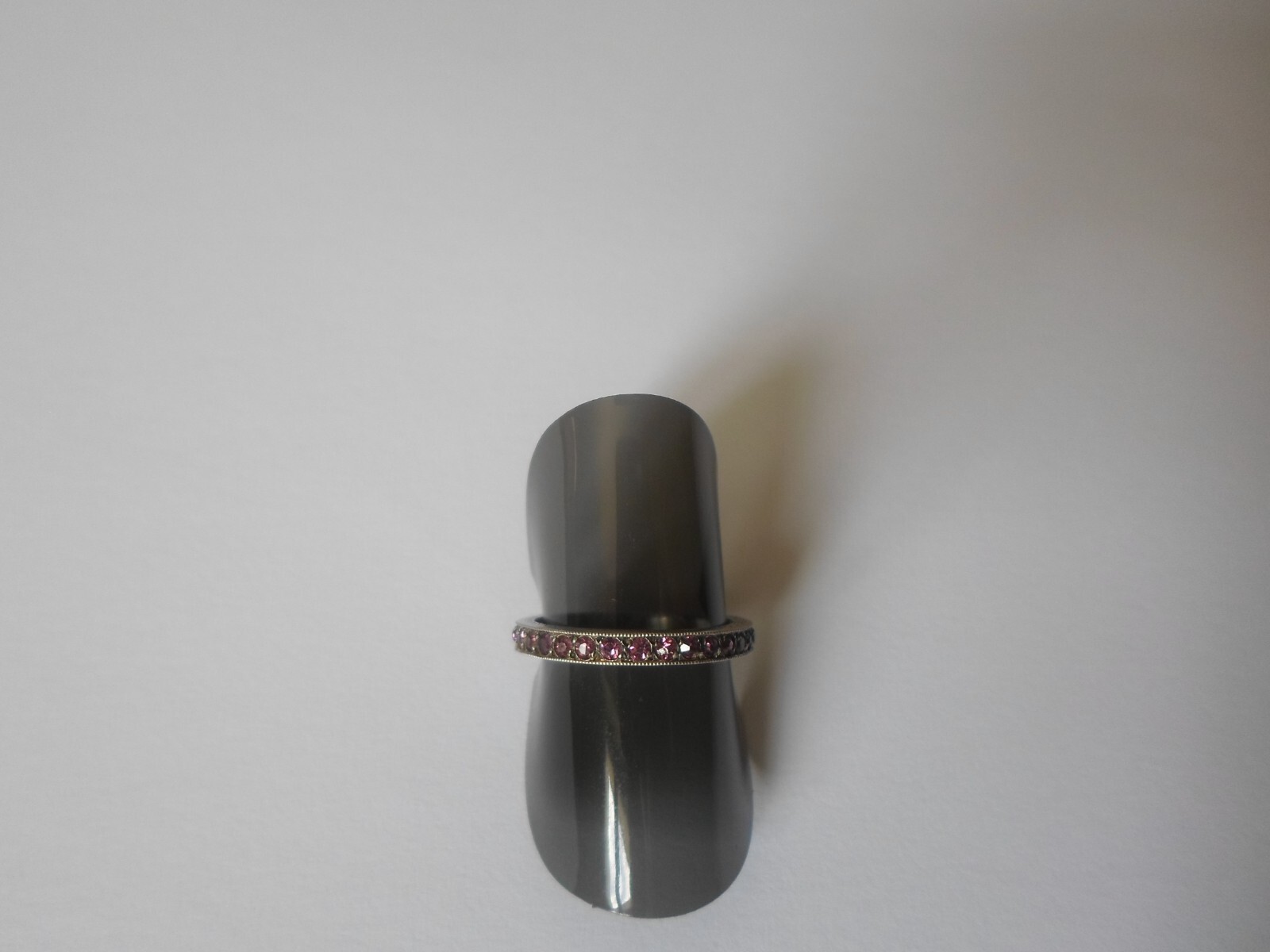 solid silver ring, ring, purple stones full tower… - image 8