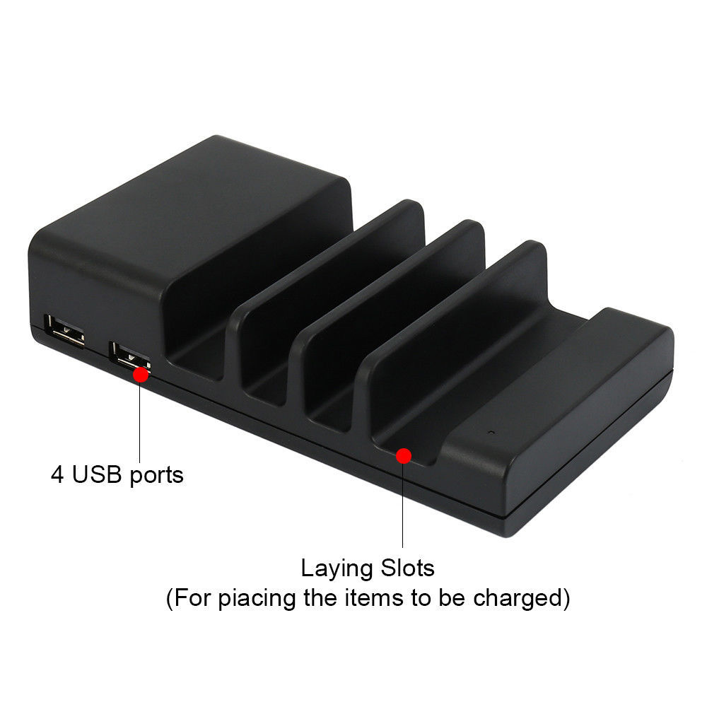4-Port USB Charging Hub Stand for Phones and Tablets