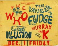 THE WHO / VANILLA FUDGE Concert Window Poster - 1 Dec 1967 - reprint