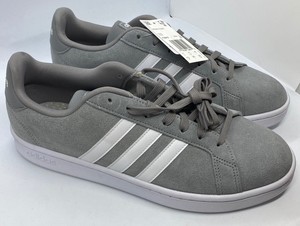 adidas grand court grey suede