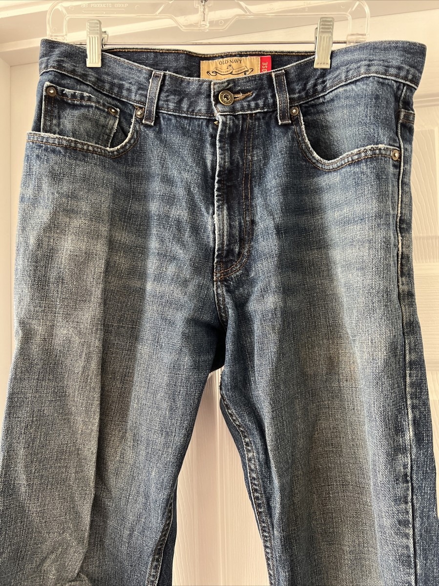 OLD NAVY Blue Jeans Mens 34x29 Loose Fit FLAW | eBay