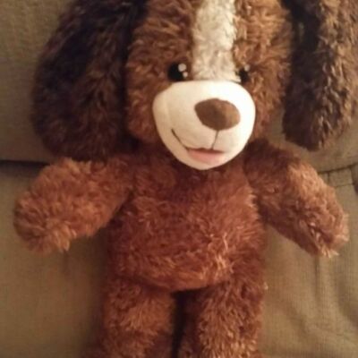 Build-A-Bear BAB 18'' Happy Brown Floppy Eared Dog Cream Stripe Plush Stuffed 