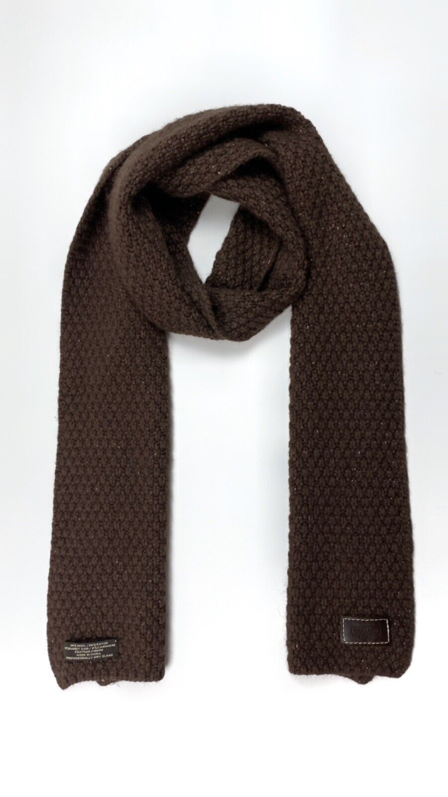 COACH Wool Cashmere Rabbit Hair Scarf Brown Color - image 5