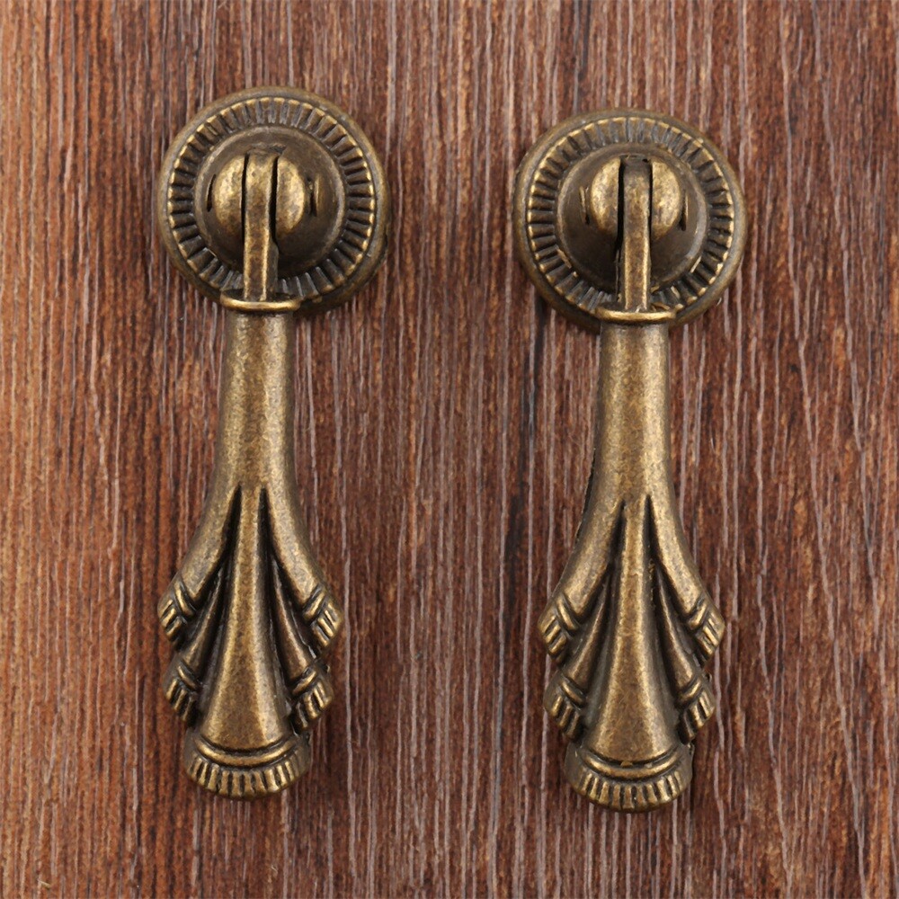 Vintage Drawer Door Pull Handle Cupboard Drop Furniture Cabinet Dresser Knobs