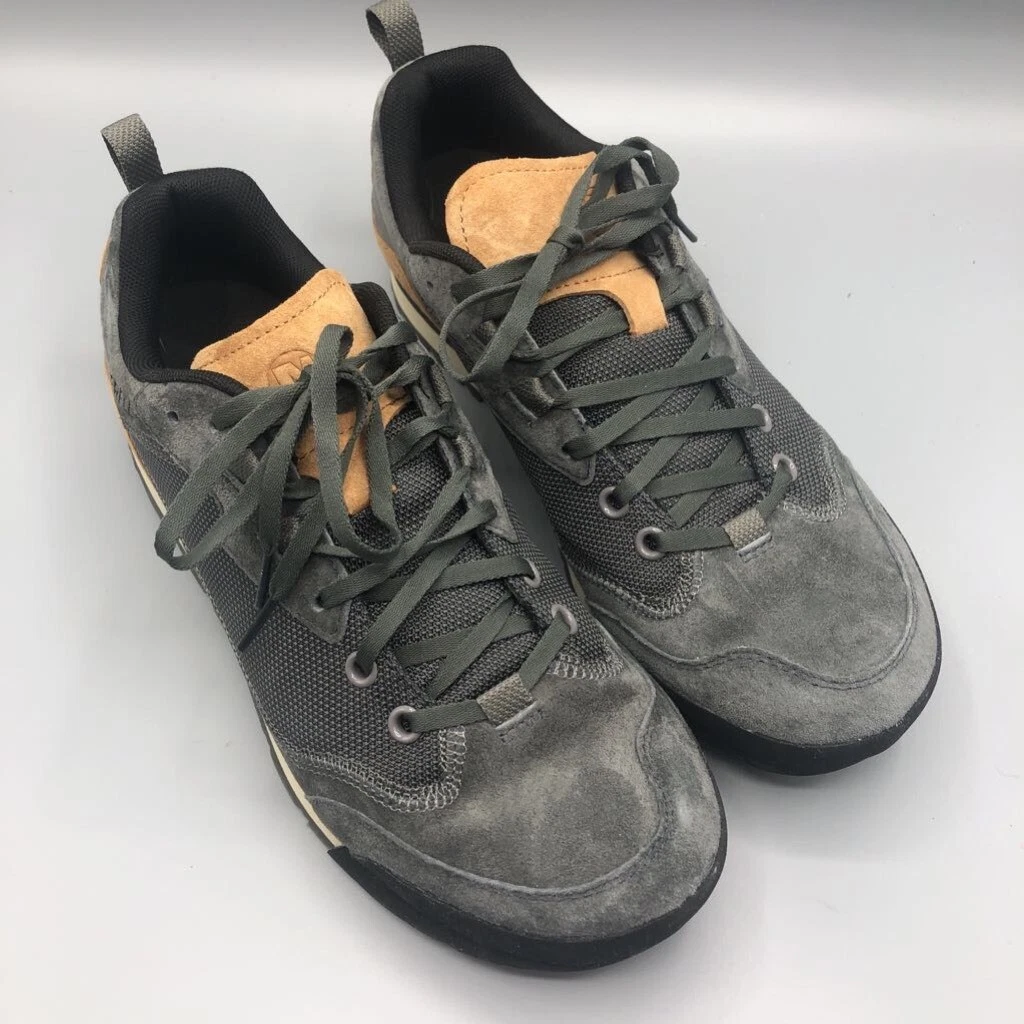 Merrell Mens Burnt Rock Travel Suede Sneakers Gray Brown Hiking Trail Low Top 8M