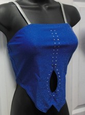 ROYAL FOILED Spandex KEYHOLE TOP SILVER ADLT SZS DANCE Drill Cheer Performance