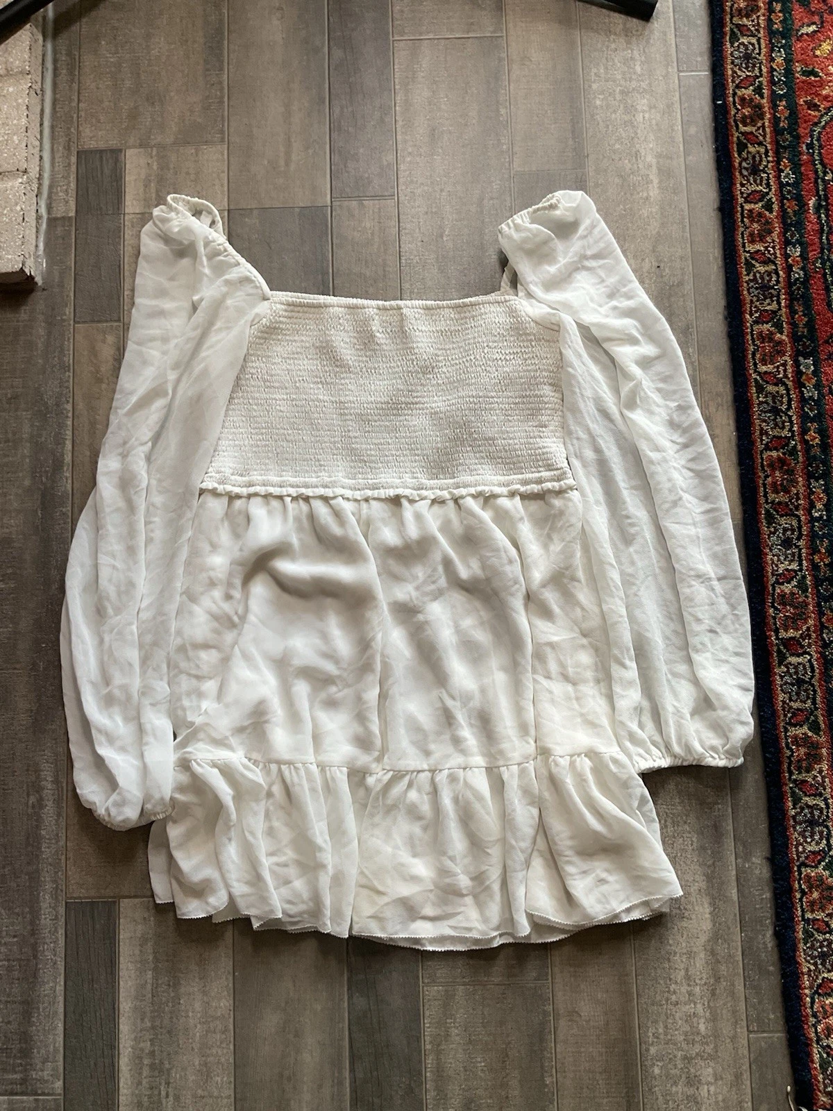 OFF WHITE Wilfred Vestito Bambola Donna Bambino Manica Lunga Mini Taglia Large