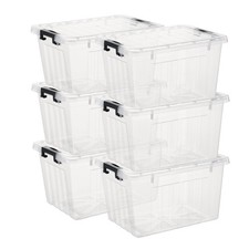 CETOMO LIDDED STORAGE BIN STACKABLE STORAGE BOX ORGANIZING CONTAINER - CLEAR