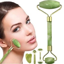 Genuine Natural Guasha Facial Jade Face Body Gua Sha Board Massager Face Tool AU
