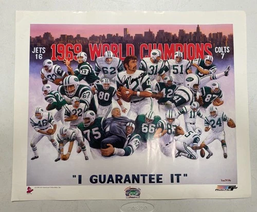 Joe Namath New York Jets Autographed Signed Poster