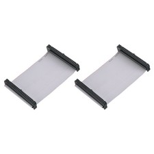 2 Pcs IDC Connector Flat Ribbon Cable 50 Pins FC 2.54mm Pitch 10cm Length