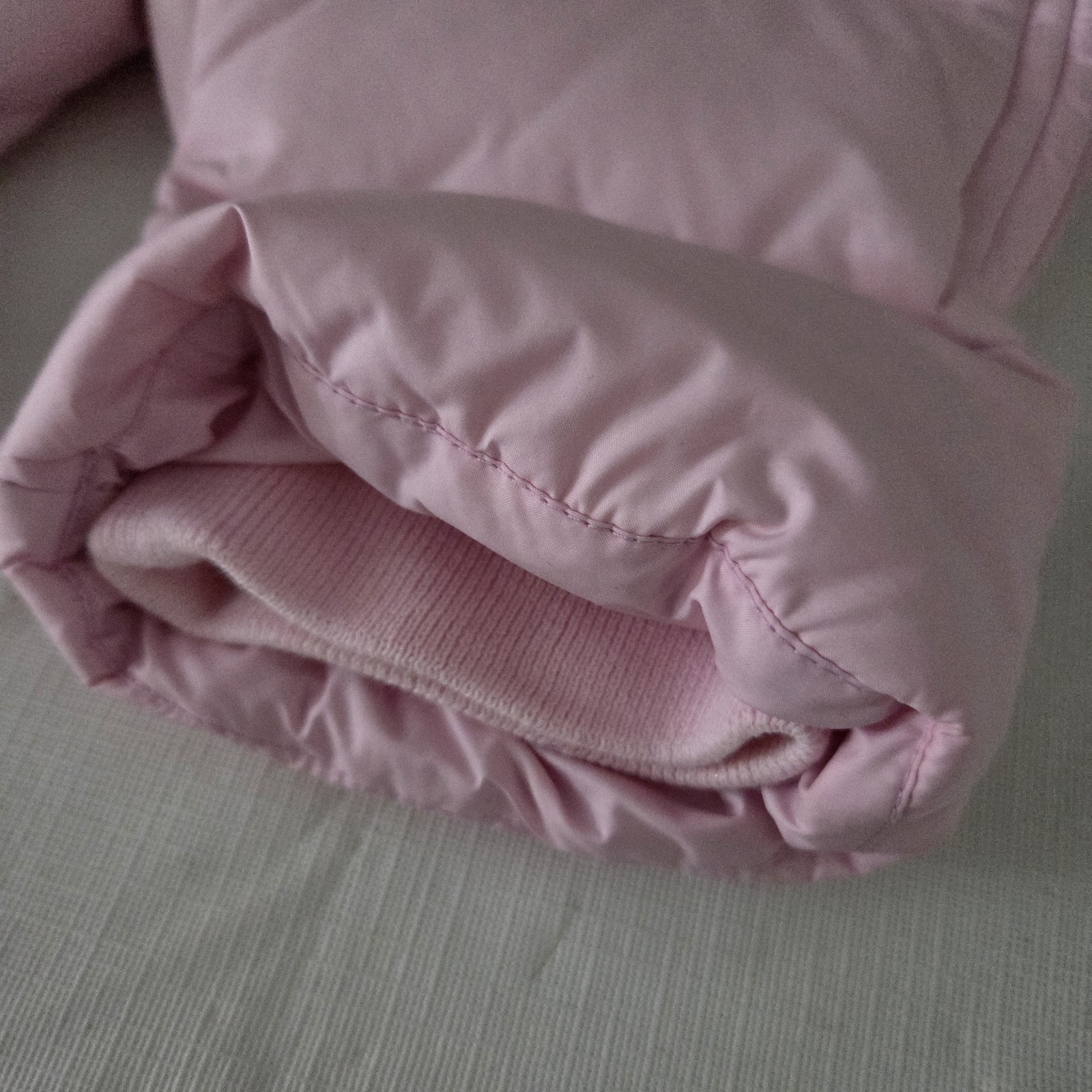 RALPH LAUREN Monogram Baby Girls 9M Light Pink Down Puffer Hooded Snowsuit image 5
