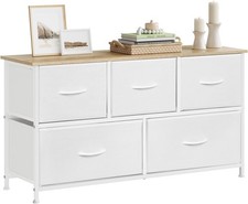 WOLTU Kommode mit 5 Schubladen Sideboard weiß Anrichte Schubladenschrank Modern