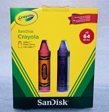 Sandisk Crayola 64GB USB-C Flash Drives 1 Pink 1 Purple NEW