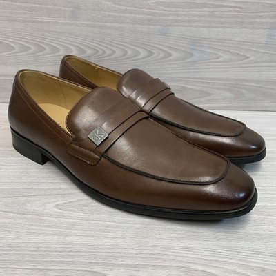 Calvin Klein Jimnon Slip On Loafer Dress Shoes Men s Size 12 Brown NEW