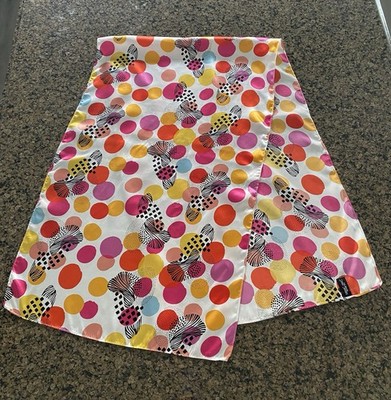 Evolve Silky Polka Dot Scarf Wrap 100% Poly Silk 56  X 18 