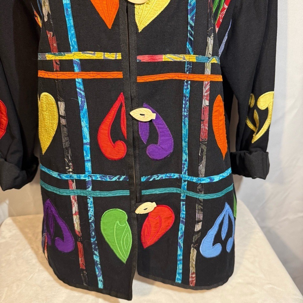Allure Boho Patchwork Appliqué Button Front Tunic… - image 3