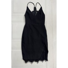 ASTR the Label Size Small Women’s Black Lace Fringe Cocktail Party Dress