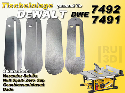 Tischeinlage Einlage Einlegeplatte DeWALT DWE 7492 + 7491 kompatibel