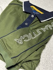 Nautica Navtech Classic Fit Mens Performance Polo Large Green/Navy NWOT