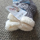 Muk Luks Women's Cabin Sox Socks S/M (5-7) Warm Lined Grey Blue Grip Winter — photo 6