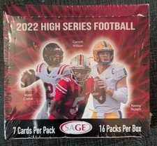SAGE 2022 Hit Premier Draft High Series Football Hobby Box 16 Autos