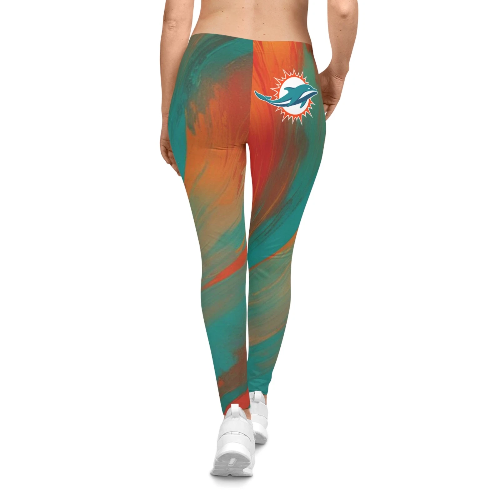 Miami Dolphins Style Casual Leggings or Workout Trousers