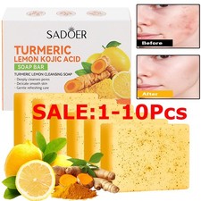 Lemon Turmeric Kojic Acid Soap Bar Deep Cleansing Face  Body Soap Removal Acne