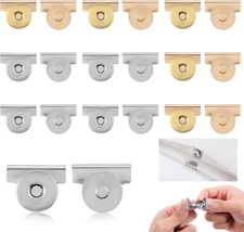 10Pair No-Sewing Seamless Magnetic Snap Buttons, Metal Magnetic Buckle Clasp Mag