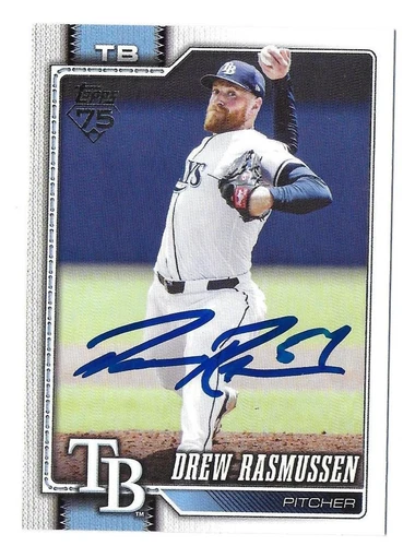 2026 TOPPS #64 DREW RASMUSSEN RAYS AUTOGRAPHED SIGNED BASEBALL CARD