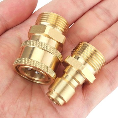3/8'' M22 Brass Pressure Washer Quick Release Connect Fitting Coupling Adapter US