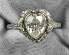 Art Deco Vintage 3.50 Ct White Diamond Wedding Ring 925 Sterling Silver