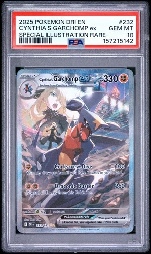 PSA 10 CYNTHIA'S GARCHOMP EX 232/182 SIR DESTINED RIVALS POKEMON 😍