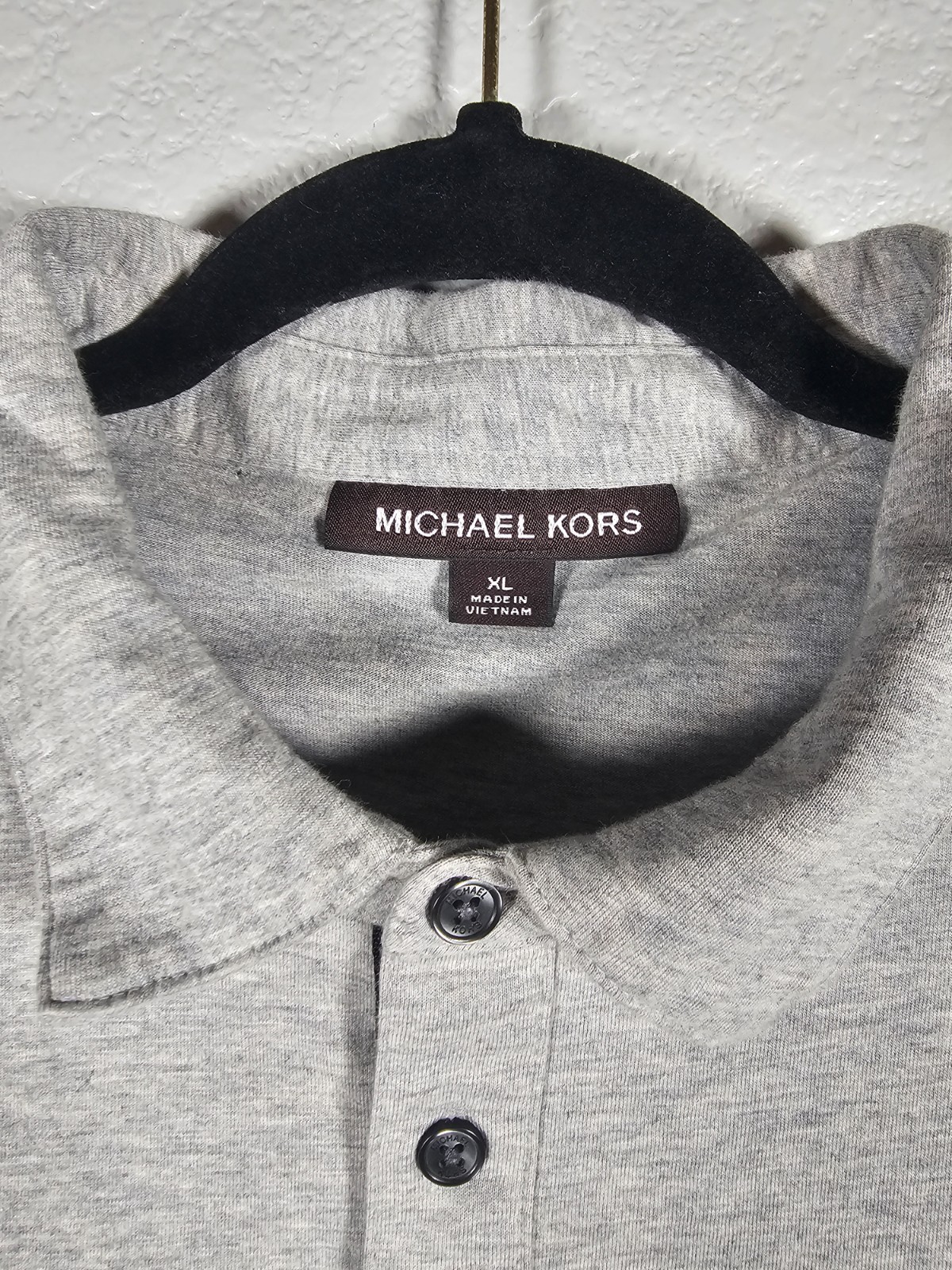 Michael Kors Mens XL Polo Shirt Short Sleeve Gray Logo Designer Luxury Collared thumbnail 6