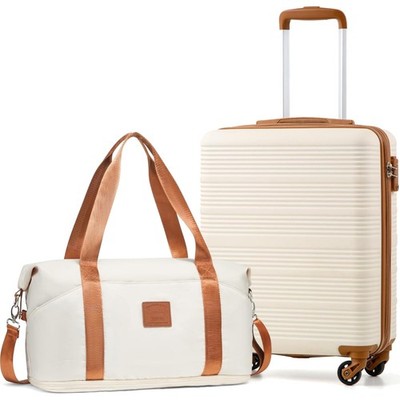 AIRLINE-ready: COOLIFE Koffer 55x40x20 & Reisetasche 30L mit 4 Spinner Rädern