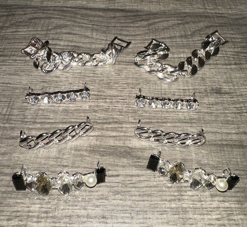 6pc RHINESTONE SHOELACE SNEAKER SHOE CHARMS