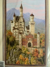 Neushwanstein Castle in Autumn Cross Stitch Kit Riolis NIP 13.75x23.5