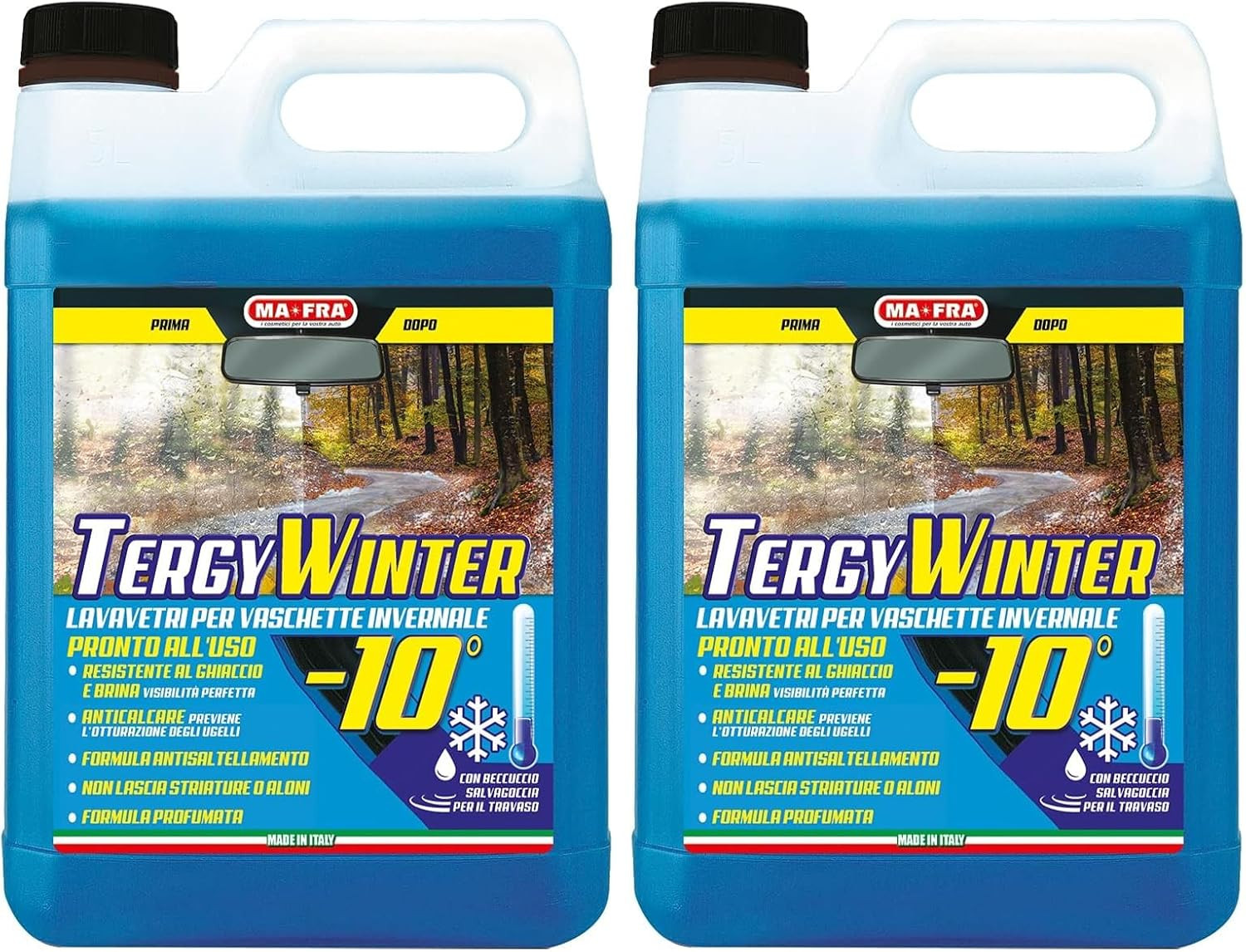 , Tergy Winter -10 °C, Liquido Lavavetri per Vaschette Invernale, Con Anticalcar