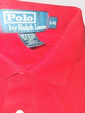 Polo By Ralph Lauren Red Polo Shirt Mens Size L Cotton Short Sleeve Classic Fit