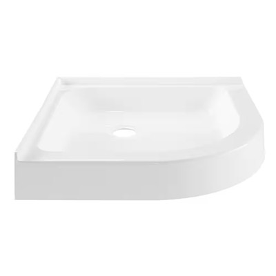 Voltaire 32 In. X 32 In. Single Threshold, Center Drain Shower Base in White