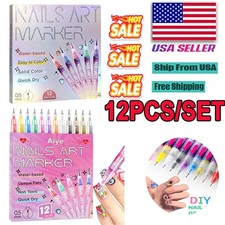 12 Colors Nail Art Pens Set, Nail Art Marker, Nail Doodle Pens, 0.5 MM Nail Xmas