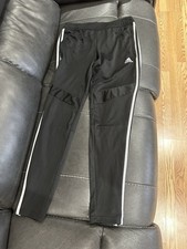 Black 3 Stripe Adidas Joggers Sweatpants Zipper Ankle Women  s Size Medium