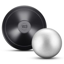 Deekin 2 Pc Shot Put Rubber Discus 1kg Black for School Track  Field Daily Trai